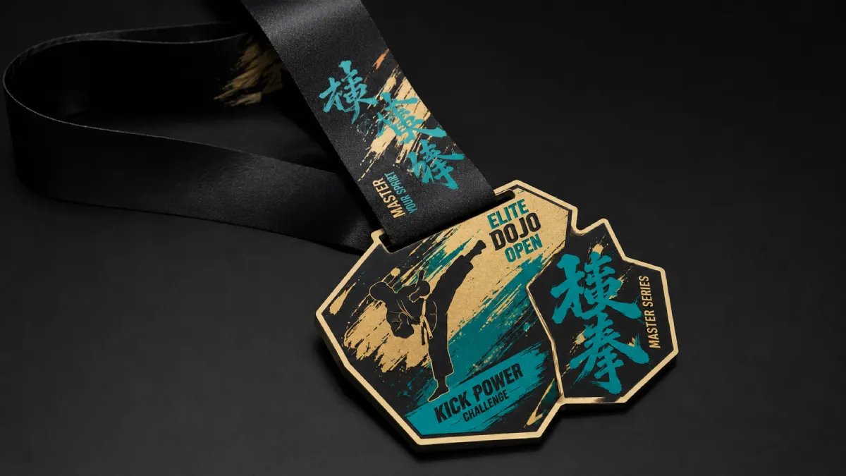 Medale ze sklejki na zawody taekwondo – personalizowane medale sportowe